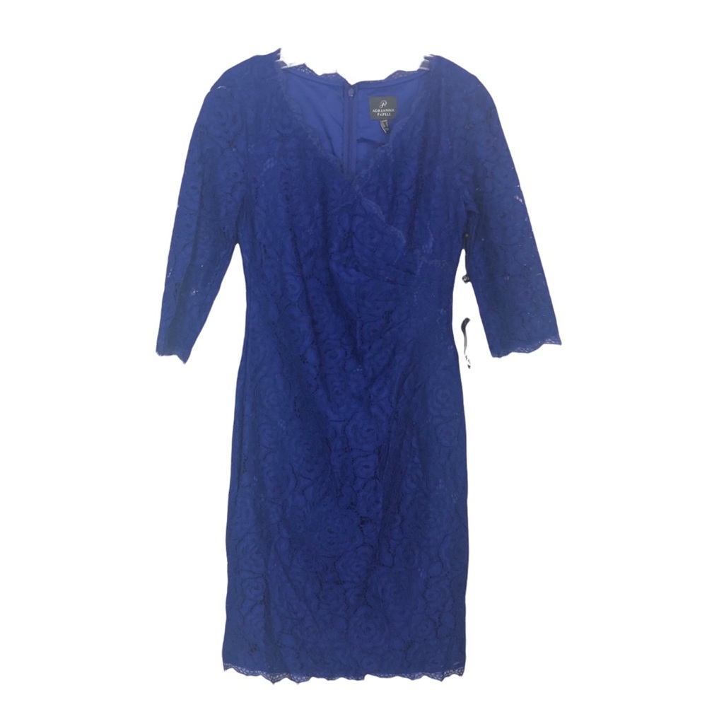 Adrianna Papell Royal Blue Lace Sheath Dress